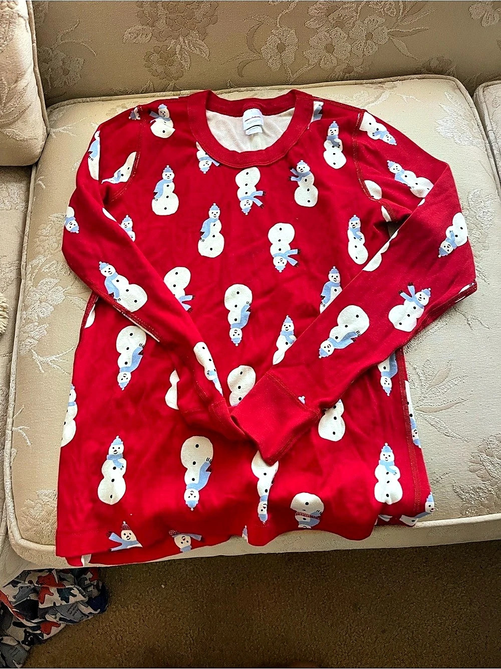 Hanna Andersson Long John Pajama Top in Snowman Print Snowman Print Pajama Top